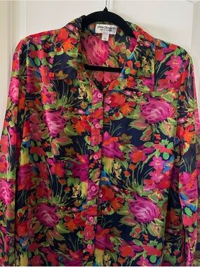 Norm Thompson Floral Button Up Blouse - Size L
